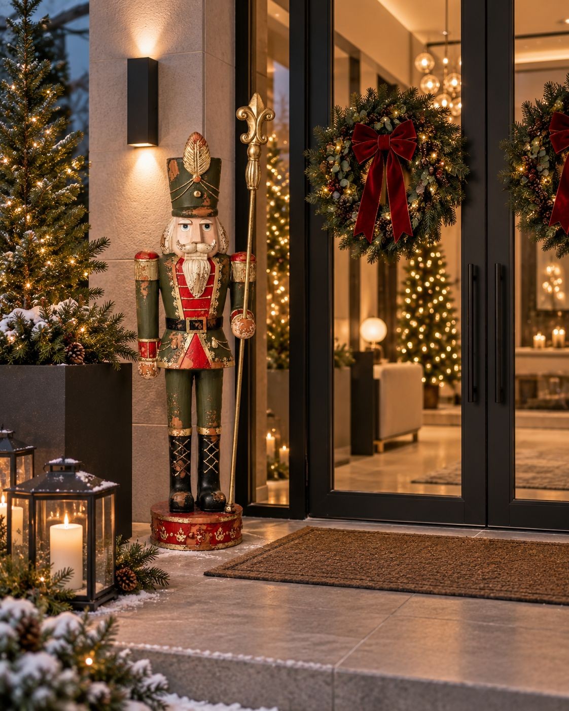 Venkovní antik vánoční dekorace louskáčka Nutcracker – 39*30*131 cm