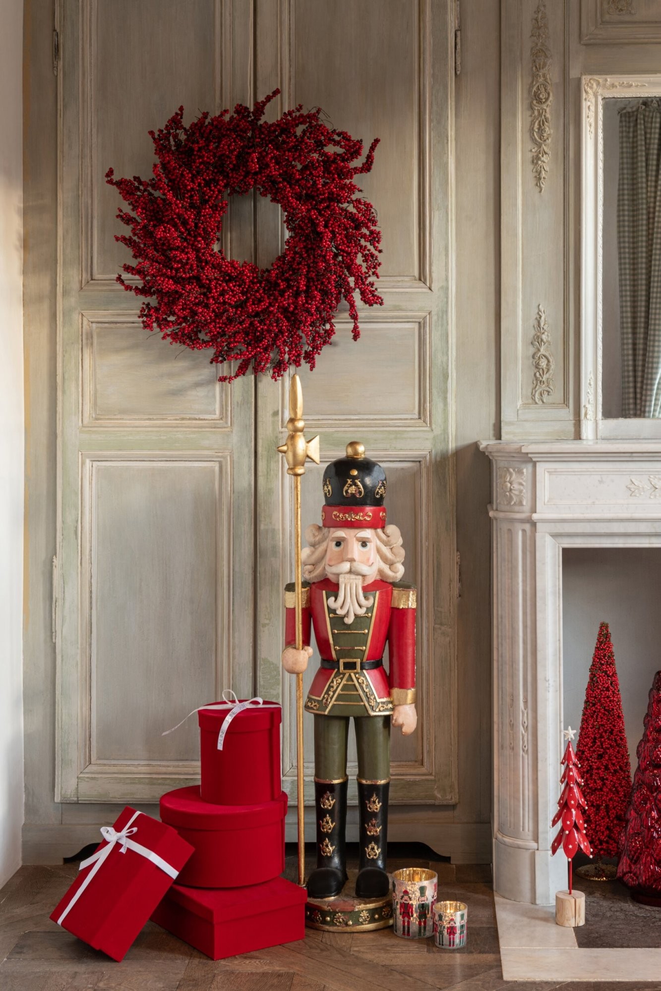 Venkovní antik vánoční dekorace louskáčka Nutcracker – 30*25*110 cm