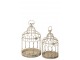 Sada Of 2 Birdhouse kovový Off-bílý – 25*23*40 cm J-Line by Jolipa