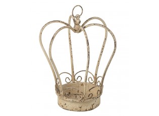 Béžový dekorační svícen královská koruna Vintage Chateau – 27,5*27,5*32 cm
