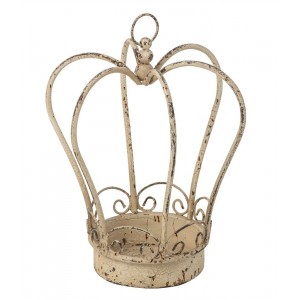 Béžový dekorační svícen královská koruna Vintage Chateau – 27,5*27,5*32 cm