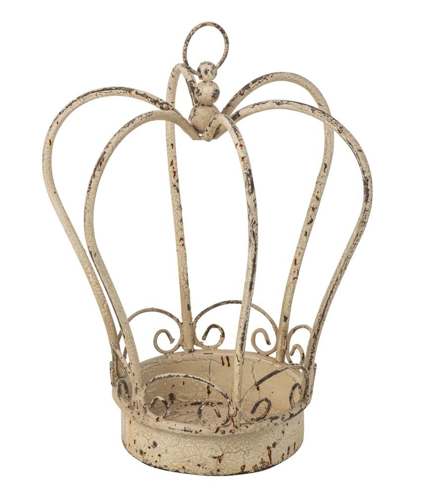 Béžový dekorační svícen královská koruna Vintage Chateau – 27,5*27,5*32 cm