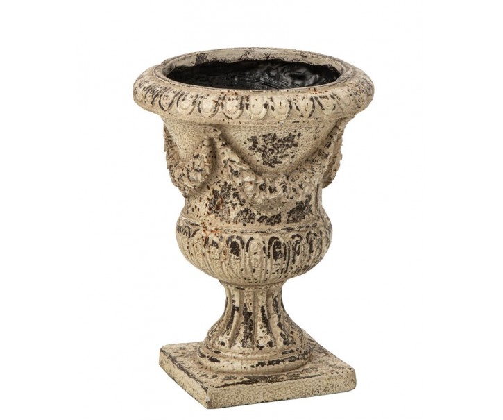 Béžový antik dekorační květináč Vintage Chateau– 31*31*40,5 cm J-Line by Jolipa