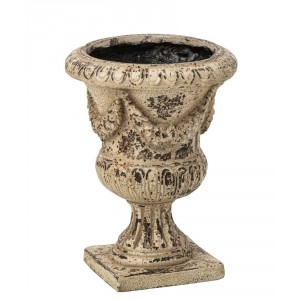 Béžový antik dekorační květináč Vintage Chateau – 31*31*40,5 cm