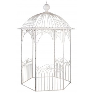 Bílý antik kovový zahradní altán Vintage Romance – 200*200*325 cm