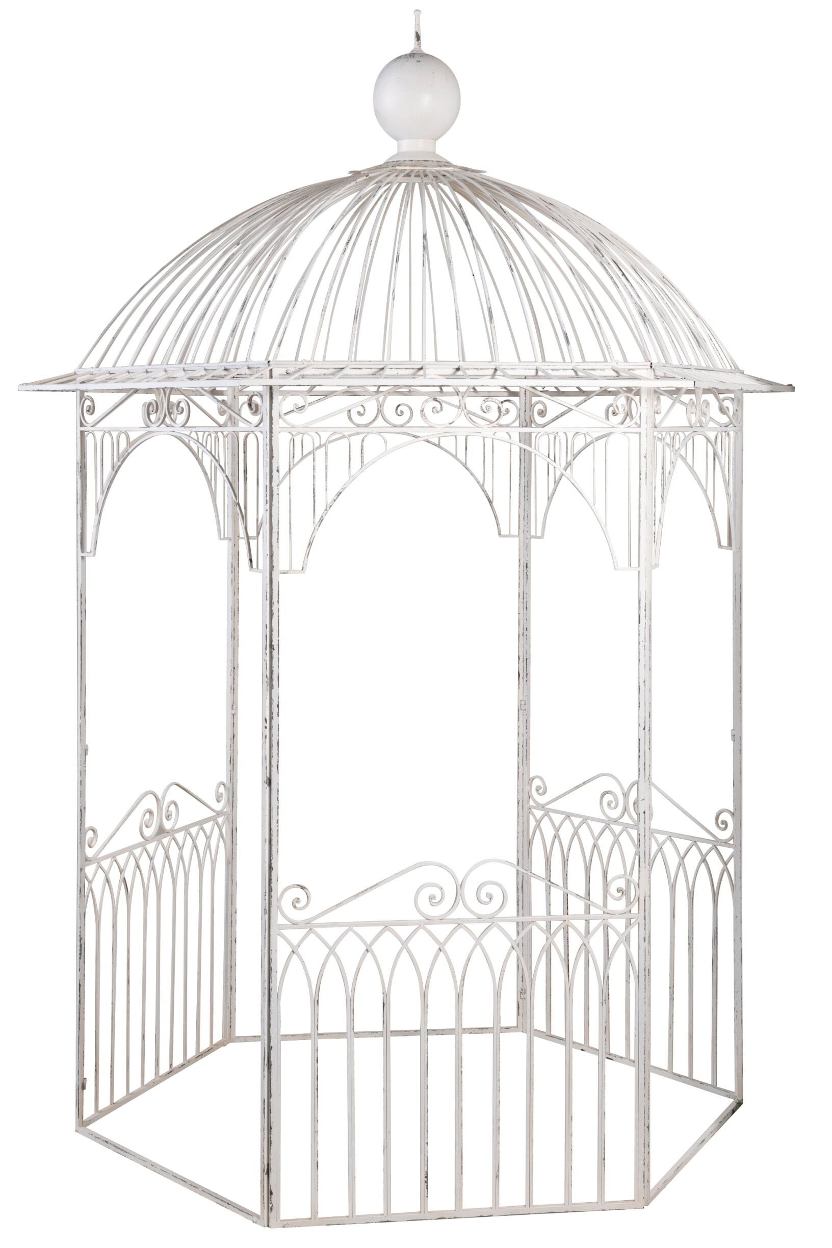 Bílý antik kovový zahradní altán Vintage Romance – 200*200*325 cm