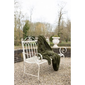 Bílá antik kovová zahradní lavice Vintage Romance – 123*56*102,5 cm
