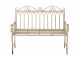 Bílá antik kovová zahradní lavice Vintage Romance – 123*56*102,5 cm J-Line by Jolipa