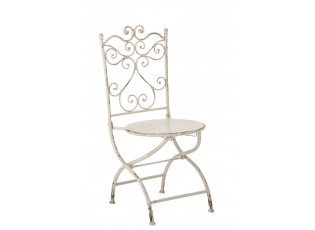 Bílá antik kovová zahradní židle Vintage Romance – 44*49,5*95 cm
