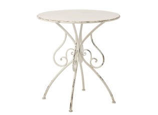 Bílý antik kovový zahradní stůl Vintage Romance – 60*60*76 cm