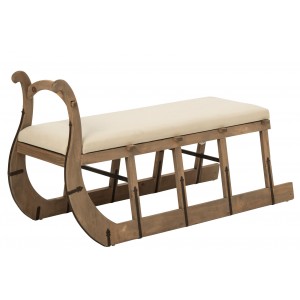 Dřevěný konferenční stolek ve tvaru sáněk Sled – 115*68,5*43 cm
