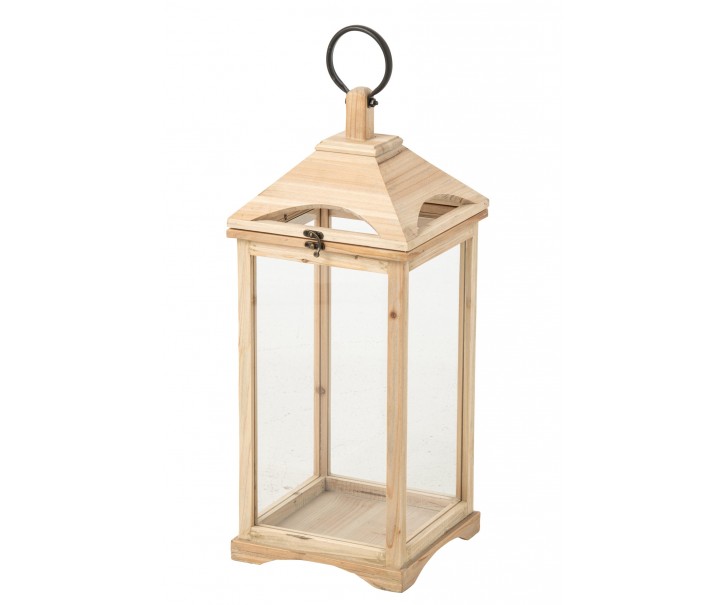 Lucerna Chamonix Fir dřevěný přírodní velký – 25*26*61 cm J-Line by Jolipa