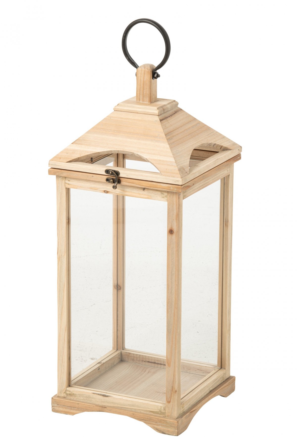 Přírodní antik dřevěná lucerna Chamonix – 25*26*61 cm
