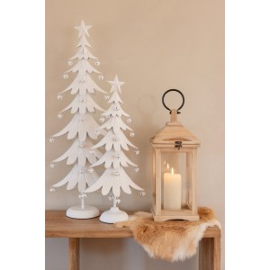 Bílý antik kovový stromek s rolničkami Christmas Tree XL – 25*13*78,5 cm