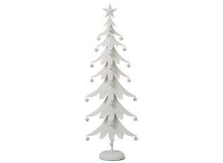 Bílý antik kovový stromek s rolničkami Christmas Tree XL – 25*13*78,5 cm