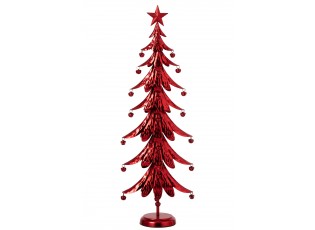 Červený veliký kovový stromek s rolničkami Christmas Tree XL – 25*13*78,5 cm