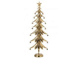 Zlatý veliký kovový stromek s rolničkami Christmas Tree XL – 25*13*78,5 cm