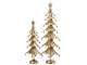 Zlatý veliký kovový stromek s rolničkami Christmas Tree XL – 25*13*78,5 cm J-Line by Jolipa