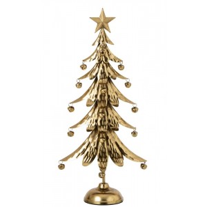 Zlatý kovový stromek s rolničkami Christmas Tree L – 25,5*11,5*56 cm