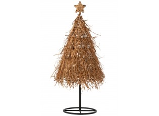 Veliký vánoční stromek z přírodního ratanu na kovovém stojanu – 33*33*89 cm