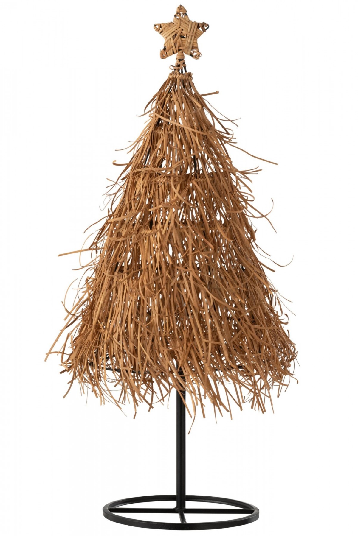 Veliký vánoční stromek z přírodního ratanu na kovovém stojanu – 33*33*89 cm