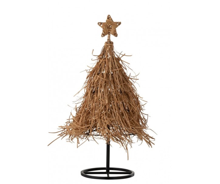 Vánoční stromek z přírodního ratanu na kovovém stojanu – 25*25*64 cm J-Line by Jolipa