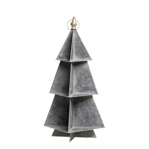 Šedý antik kovový vánoční stromek – 25*25*67 cm