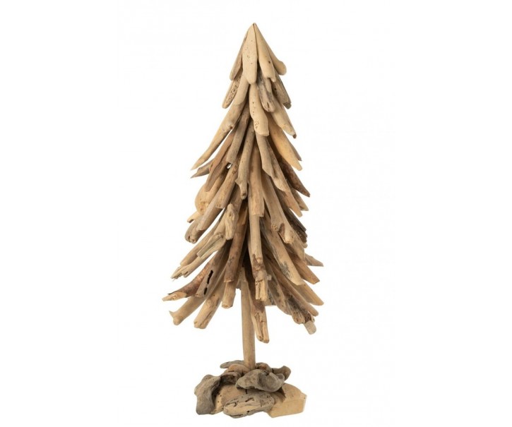 Dřevěný vánoční stromek z kousků naplaveného dřeva Driftwood – 25*25*70 cm J-Line by Jolipa