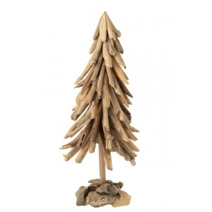 Dřevěný vánoční stromek z kousků naplaveného dřeva Driftwood L – 25*25*70 cm