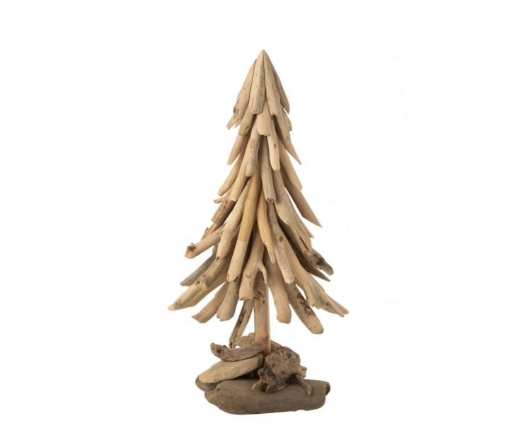 Dřevěný vánoční stromek z kousků naplaveného dřeva Driftwood M – 23*23*50 cm J-Line by Jolipa