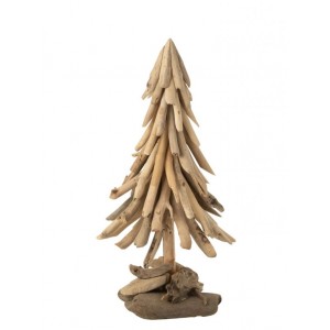 Dřevěný vánoční stromek z kousků naplaveného dřeva Driftwood M – 23*23*50 cm