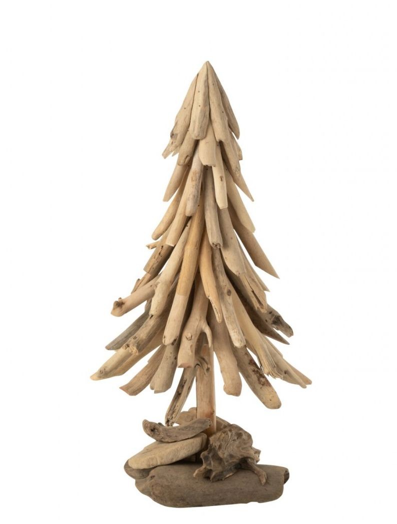 Dřevěný vánoční stromek z kousků naplaveného dřeva Driftwood M – 23*23*50 cm