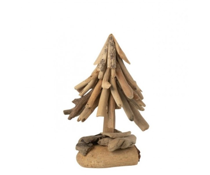 Dřevěný vánoční stromek z kousků naplaveného dřeva Driftwood S – 20*20*30 cm J-Line by Jolipa