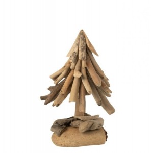 Dřevěný vánoční stromek z kousků naplaveného dřeva Driftwood S – 20*20*30 cm
