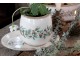Béžový keramický květináč s cesmínou Holly Christmas Antique – Ø 15*14,5 cm Chic Antique