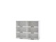 Bílá antik nástěnná polička Chic Antique s 6 přihrádkami – 50*14,5*37 cm Chic Antique