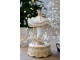 Krémová antik hudební skříňka Noël kolotoč s koníky – Ø 13*23 cm Chic Antique