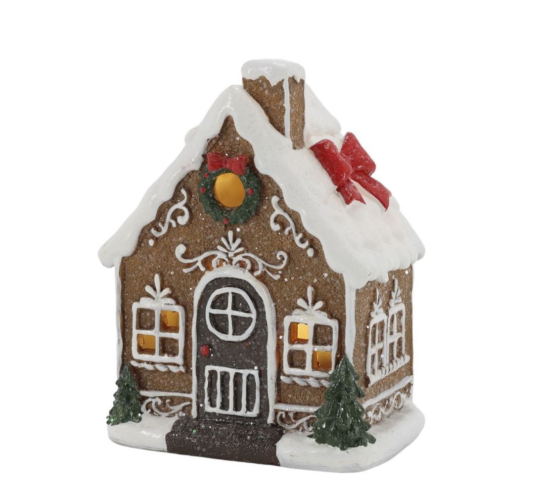 Perníkový domeček s LED světýlky Noël Gingerbread – 10*7*13 cm / 2xAA