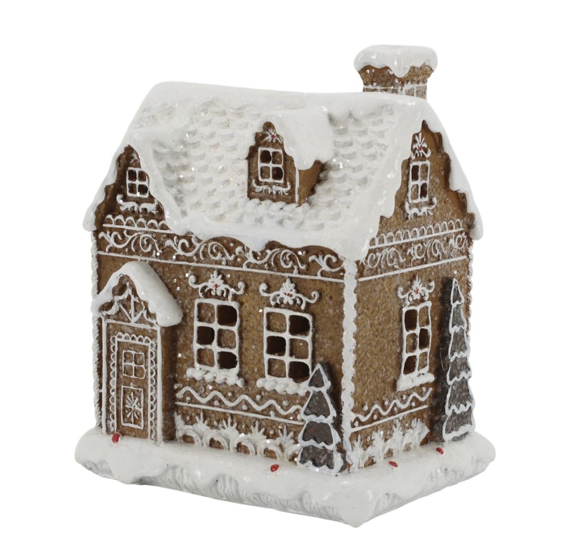 Perníková chaloupka s LED světýlky Noël Gingerbread – 13*11*17 cm / 3xAA