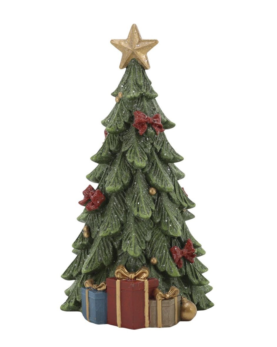 Zelený vánoční stromek s dárky Noël Tree z polyresinu – Ø 12*20,5 cm