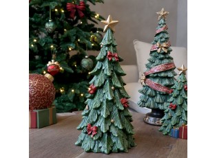 Zelený vánoční stromek s mašlemi Noël Tree z polyresinu – Ø 15,5*32 cm