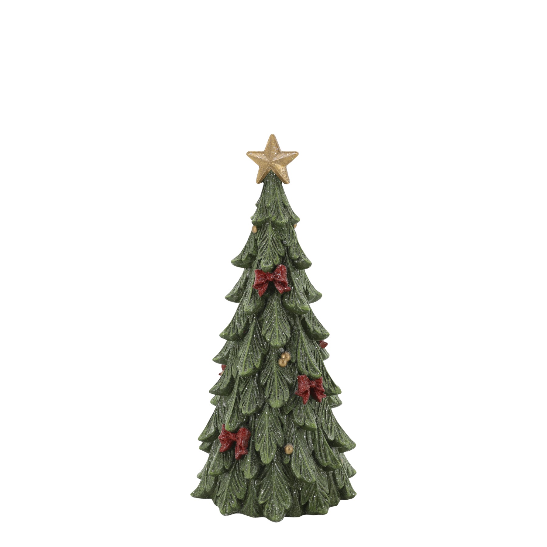Zelený vánoční stromek s mašlemi Noël Tree z polyresinu – Ø 15,5*32 cm