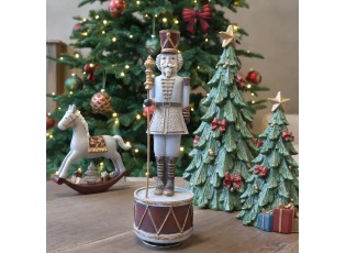 Hudební natahovací skříňka Louskáček Cherry Noël – Ø 8,5*28 cm