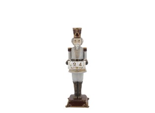 Dekorace figurka Louskáček Cherry Noël s kalendářem – 10*10*31,5 cm