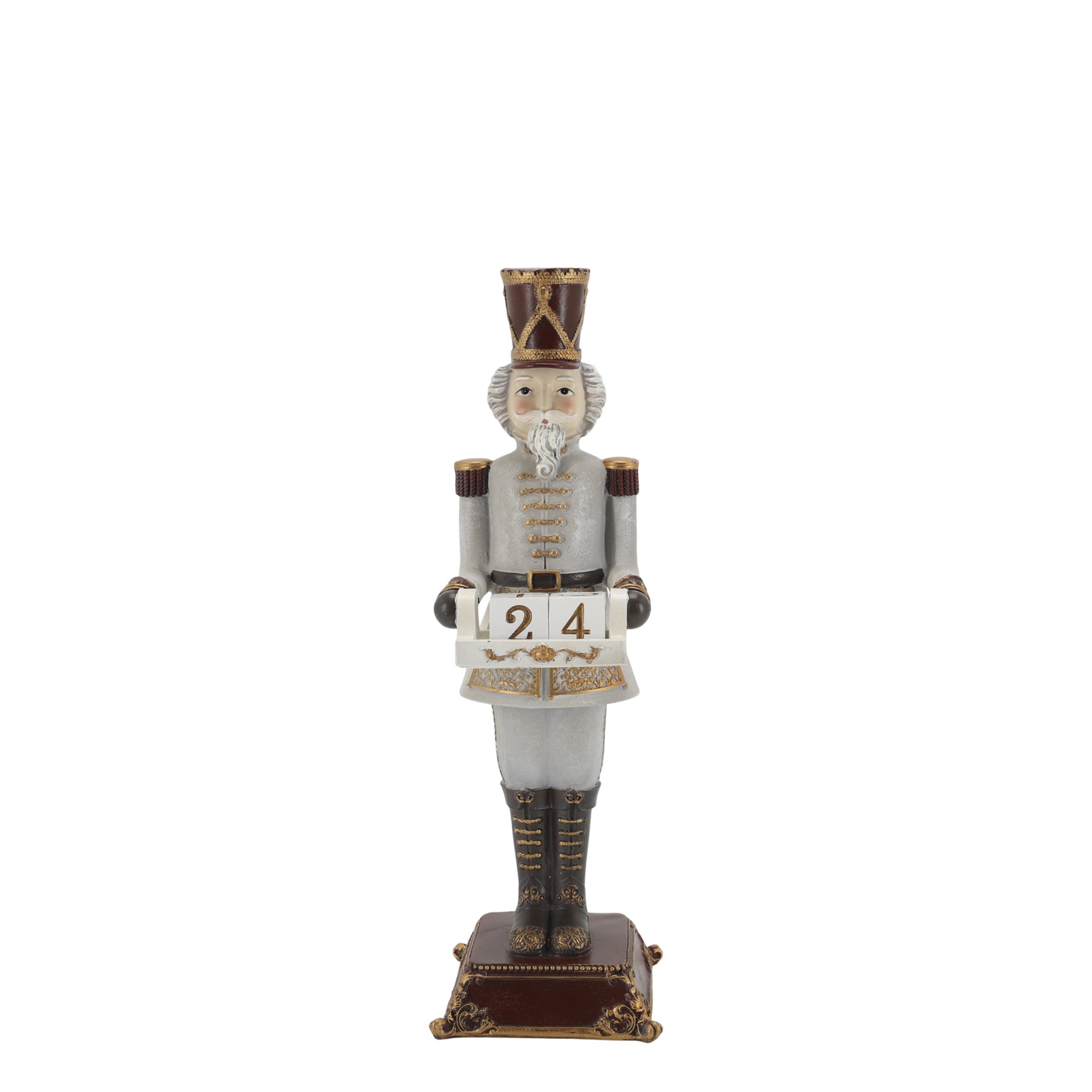 Dekorace figurka Louskáček Cherry Noël s kalendářem – 10*10*31,5 cm