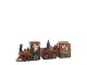 Noël vánoční vláček s 2 vagóny a LED červený polyresin – 37*8*12 cm Chic Antique