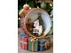 Vánoční baňka Cherry Noël Santa a LED světlem – Ø 15*16 cm / 3xLR44 Chic Antique