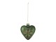 Vánoční skleněná ozdoba srdce s kamínky – 8,5*4*8 cm Chic Antique