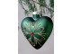 Vánoční skleněná ozdoba srdce s kamínky – 8,5*4*8 cm Chic Antique