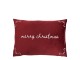 Červený sametový povlak na polštář Aix s výšivkou Merry Christmas – 50*35 cm Chic Antique